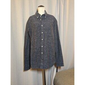 Taylor Stitch Heather Blue Shirt Button Down Long Sleeve Collar Size 42 Large